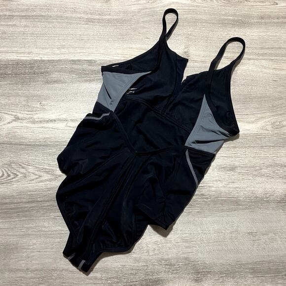 Nike bathing suit Medium Black and Gray One Piece Swimwear - Picture 5 of 8